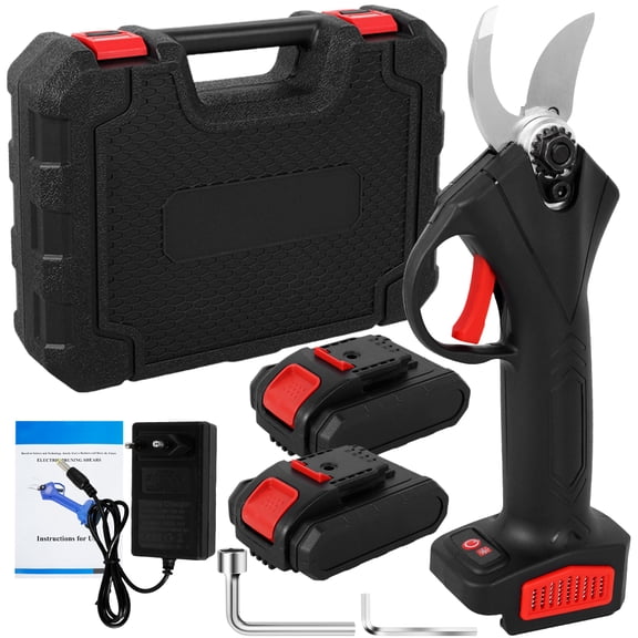 35mm Cordless Electric Pruning Shears Electric Pruner Garden Scissors 2 Level Openings Rechargeable Fruit Tree Branches Cutter ,Long-Lasting