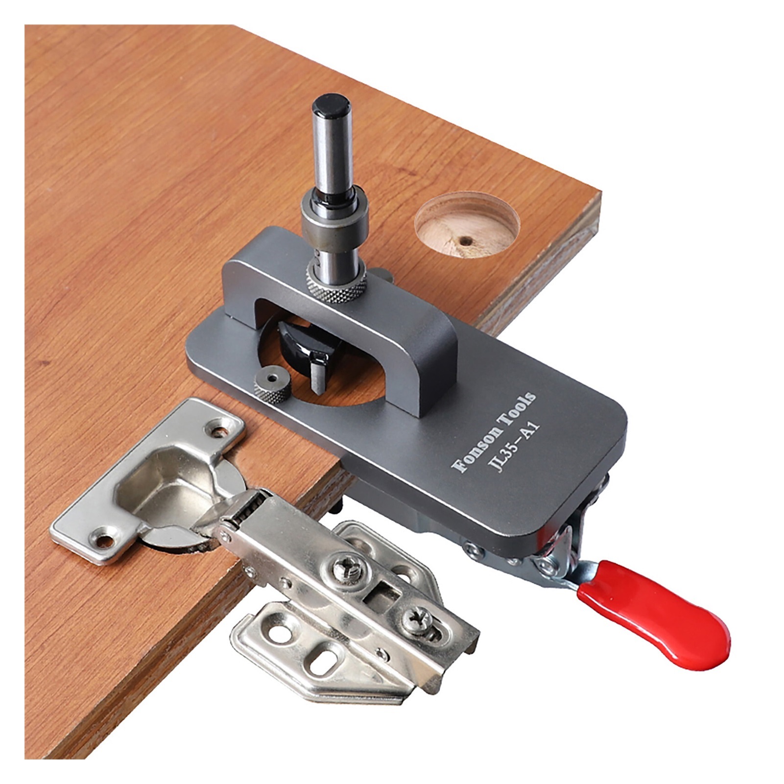 35mm Hinge Boring Jig Woodworking Hole Drilling Guide Locator with