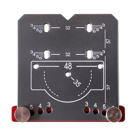 35mm Hinge Punch Locator with Adjustable Margin Marking Guide, Aluminum Alloy Drilling Template for Woodworking, Door Hinge Installation, Precision Tool