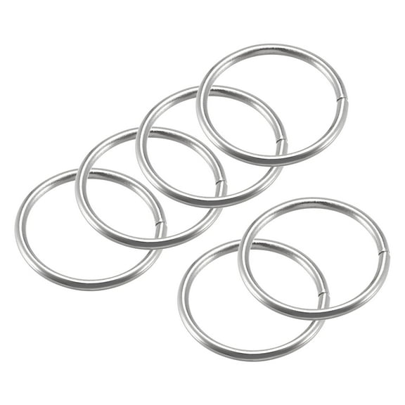 35mm OD Metal O Ring Iron Electroplated Silver Tone 12 Pack
