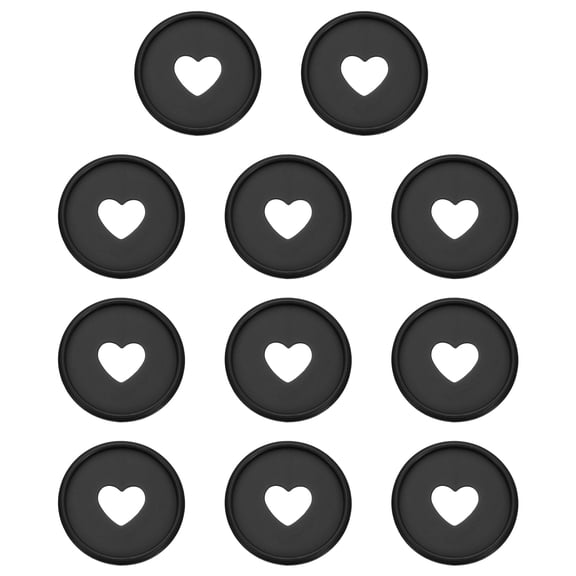35mm Plastic Book Binding Discs, 11 Pack Discbound Expansion Discs Heart Binder Rings for DIY Notebook Planner, Black