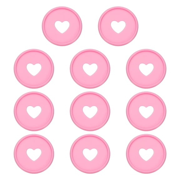 35mm Plastic Book Binding Discs, 11 Pack Discbound Expansion Discs Heart Binder Rings for DIY Notebook Planner, Pink