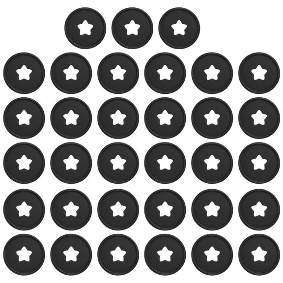 35mm Plastic Book Binding Discs, 33 Pack Discbound Expansion Discs Star Binder Rings for DIY Notebook Planner, Black