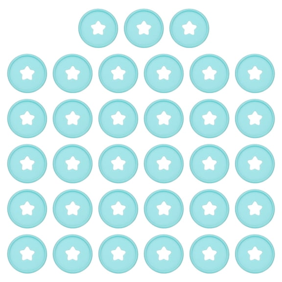 35mm Plastic Book Binding Discs, 33 Pack Discbound Expansion Discs Star Binder Rings for DIY Notebook Planner, Light Blue