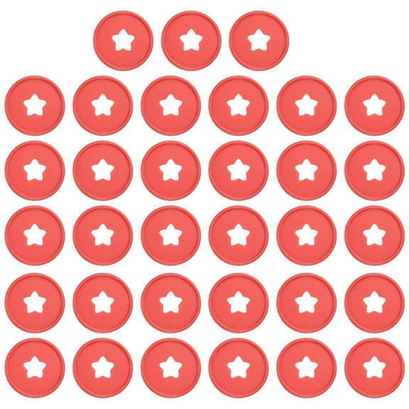 35mm Plastic Book Binding Discs, 33 Pack Discbound Expansion Discs Star Binder Rings for DIY Notebook Planner, Red