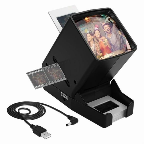 35mm Slide & Film Viewer-Slide Viewer with 3X Magnification and LED-Lighted Viewing for 35mm Slides and Film Negatives