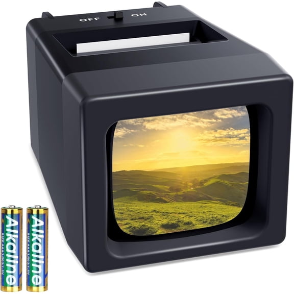 35mm Slide Viewer, 2X Magnication Slide Viewer for Viewing 35mm Slides, Slide Projector for Old Slides (2AAA Batteries Iluded)