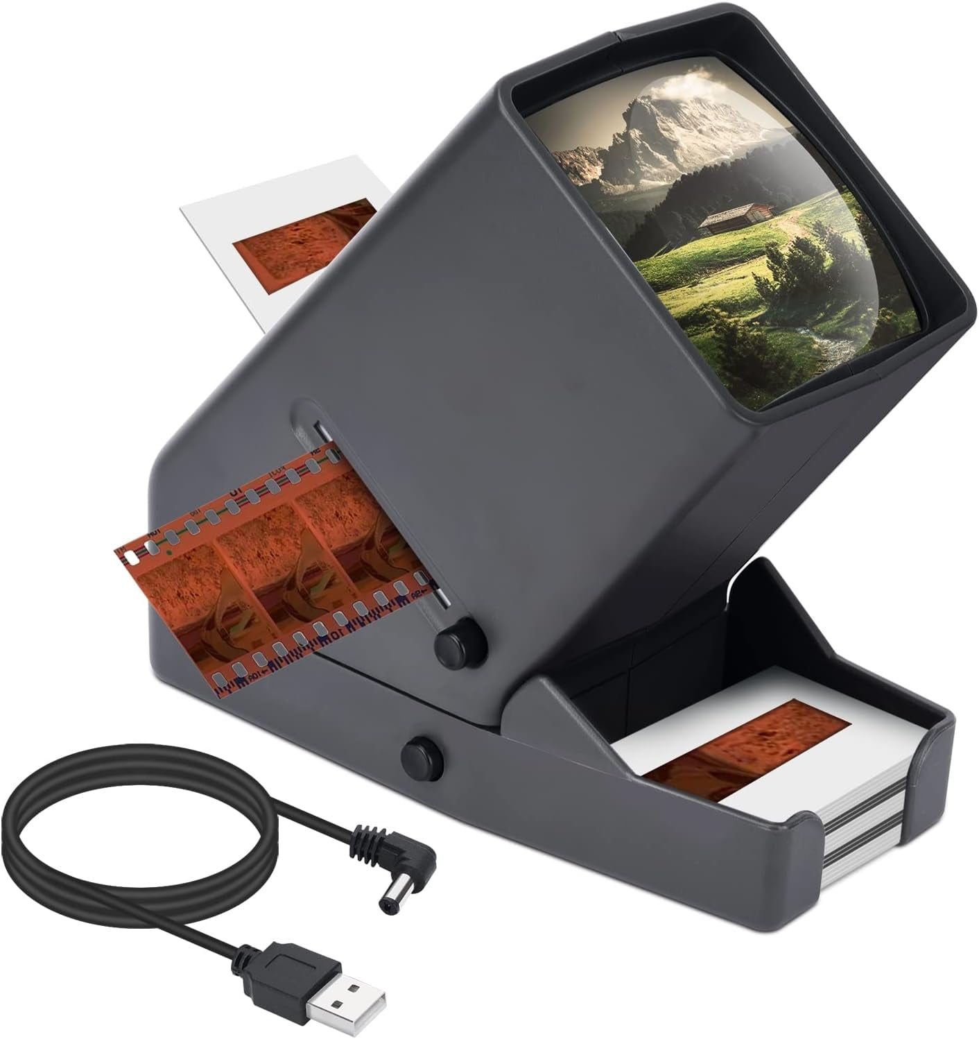 Mm Slide And Film Viewer Negative Viewer Desk Top Led Lighted Illuminated Viewing X