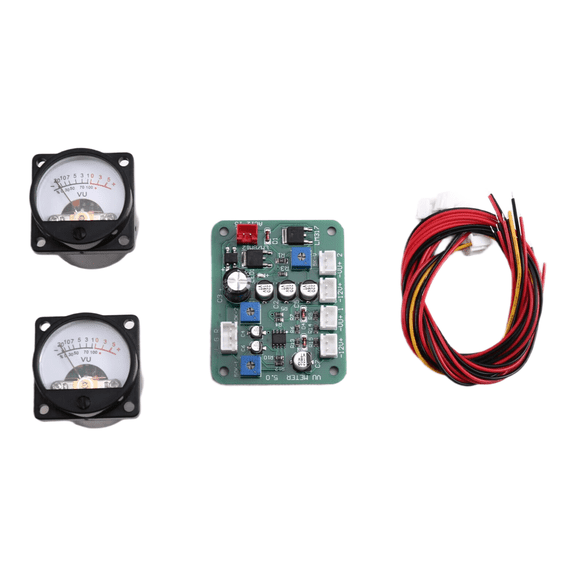 35mm VU Meter Stereo Audio Amplifier Level Indicator Audio Meter Backlight Adjustable with Driver Board for AMP,1 set * VU Meter Panel,Black