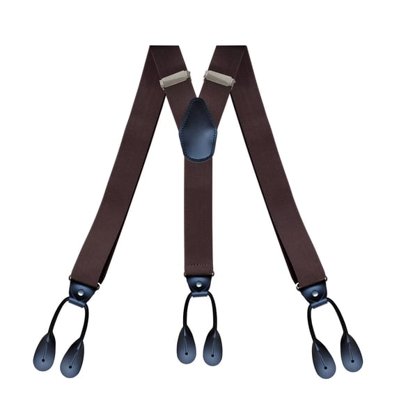 35mm Wide Adjustable Elastic Suspender Leather Button End Suspender Fashion Suspenders For Wedding Work
