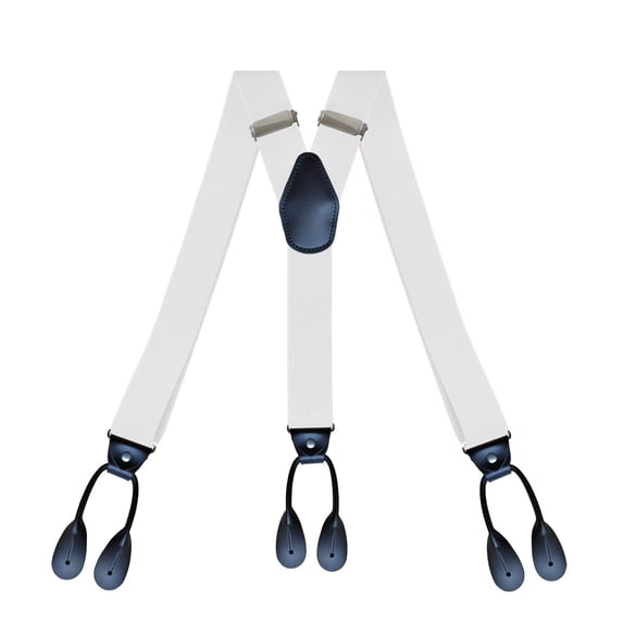 35mm Wide Adjustable Elastic Suspender Leather Button End Suspender Fashion Suspenders For Wedding Work