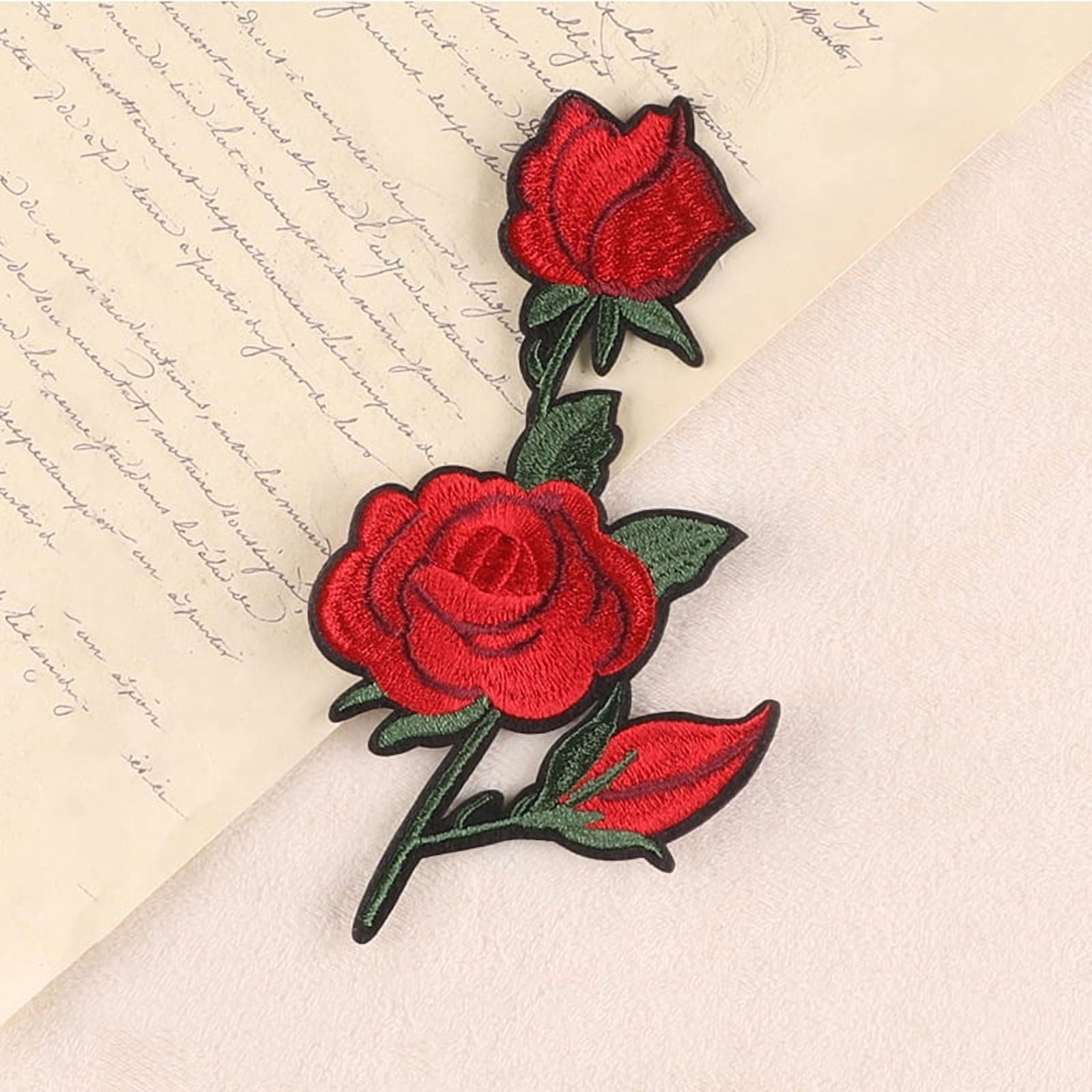 35pc Rose Shape Computerized Embroidery Cloth Iron on/Sew on Patches Costume Accessories FireBrick 145x83mm