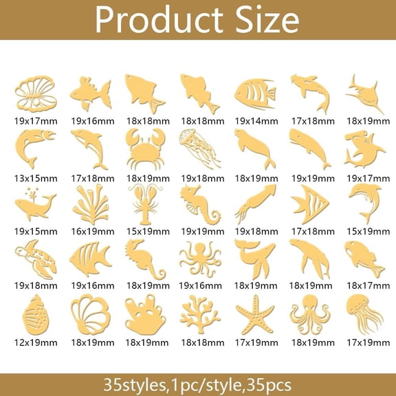 35pcs 0.8x0.8 Inch Golden Metal Stickers Marine Life Metal Sticker Starfish Self Adhesive Stickers Ocean Theme Epoxy Sticker Pyramid Decals for DIY Scrapbooks Epoxy Resin Decoration