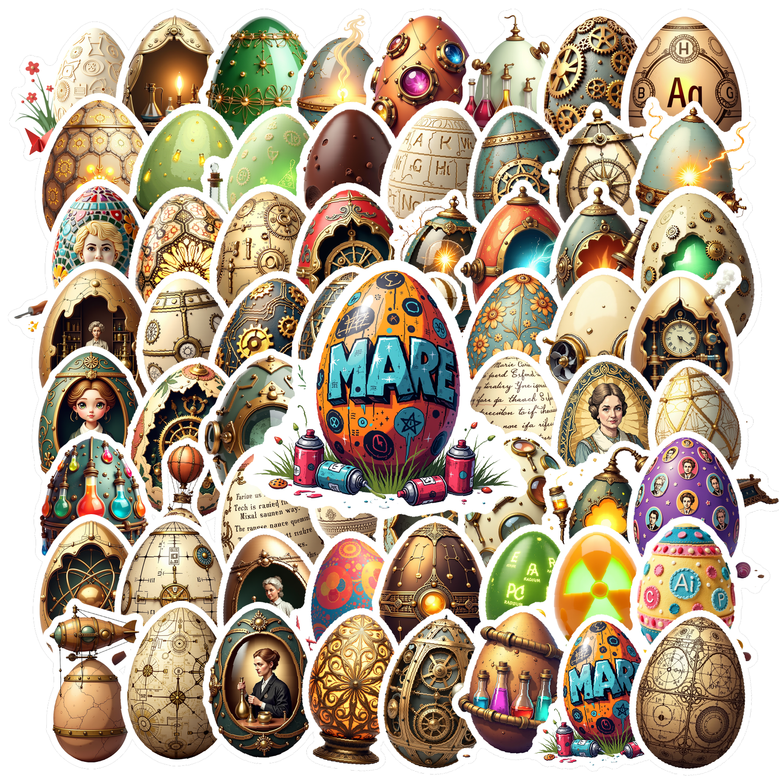 35pcs-100pcs Antique Stickers Stationery Stickers Egg Stickers DIY ...