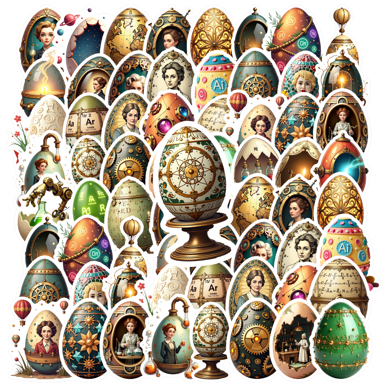 35pcs-100pcs Antique Stickers Stationery Stickers Egg Stickers DIY ...
