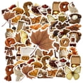 thumbnail image 1 of 35pcs-100pcs Brown Animal Stickers Autumn Food Stickers Coffee Decoration Animal Stickers for Laptops Notebooks Suitcases, 1 of 9