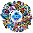 thumbnail image 1 of 35pcs-100pcs Colorful Astronaut Stickers Neon Space Stickers Cartoon PVC Astronauts for Laptops Phones Suitcases, 1 of 9