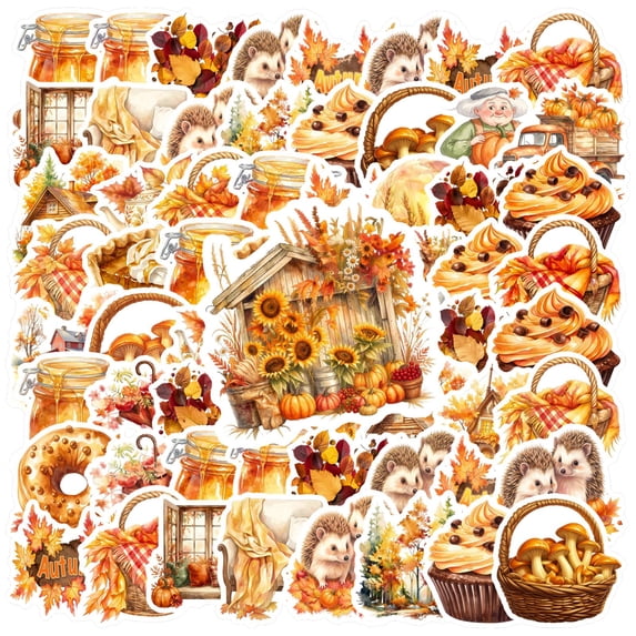 35pcs-100pcs Cozy Stickers Stationery Stickers Autumn Stickers Teacher Reward Stickers for Laptops Suitcase Fridge