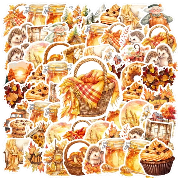 35pcs-100pcs Cozy Stickers Stationery Stickers Autumn Stickers Teacher Reward Stickers for Laptops Suitcase Fridge