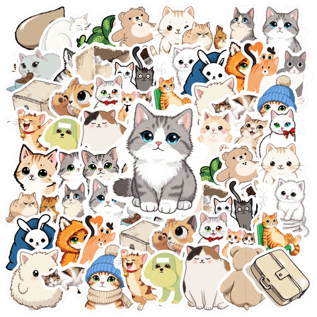 35pcs-100pcs Cute Animal Stickers Kids Sticker Pack Funny Stickers Stationery Stickers for Luggage Phone Laptop