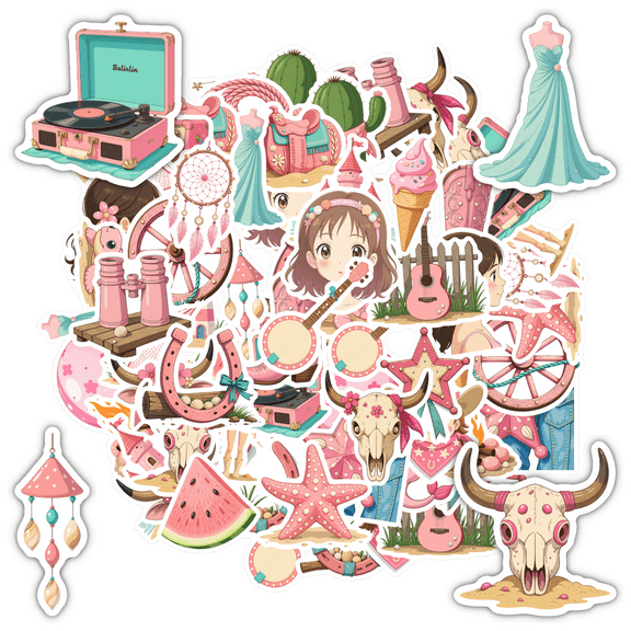 35pcs-100pcs Cute Stickers Flower Stickers Western Stickers Fun Stickers for Laptops Notebooks Suitcases