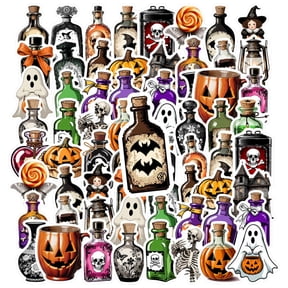 35pcs-100pcs Spooky Halloween Stickers Gothic Skull Stickers Potion Stickers for Notebooks Laptops Suitcases