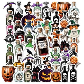 35pcs-100pcs Spooky Halloween Stickers Gothic Skull Stickers Potion Stickers for Notebooks Laptops Suitcases