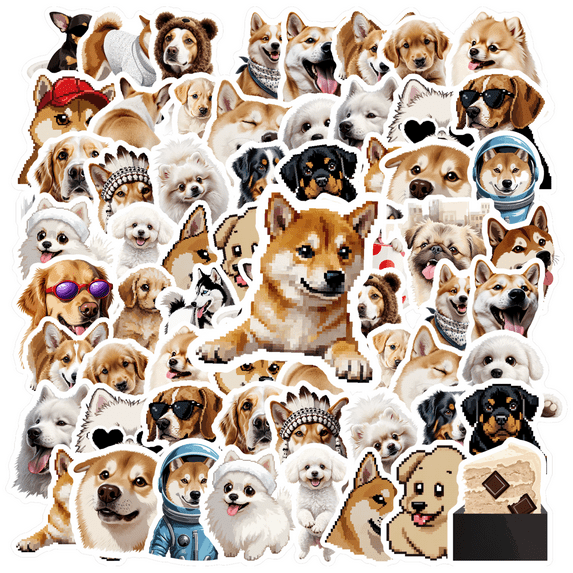 35pcs-50pcs Adorable Animal Stickers Dogs Funny Stickers Pet Stickers Animal Stickers for Phone Suitcase Refrigerator