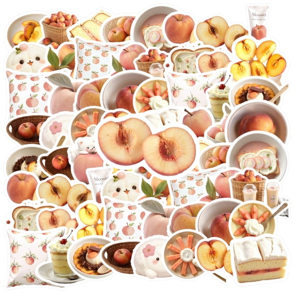 35pcs-50pcs Adorable Kids Stickers Peach Animal Stickers PVC Stickers for Laptops Suitcases Notebooks
