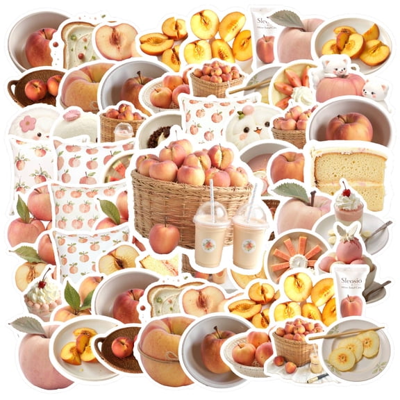 35pcs-50pcs Adorable Kids Stickers Peach Animal Stickers PVC Stickers for Laptops Suitcases Notebooks