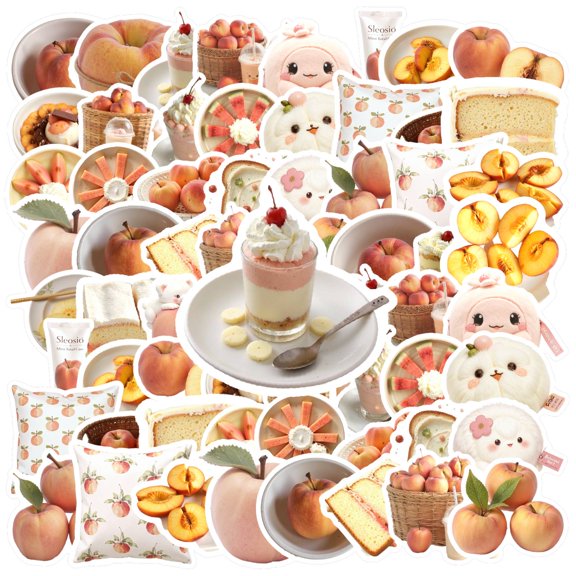35pcs-50pcs Adorable Kids Stickers Peach Animal Stickers PVC Stickers for Laptops Suitcases Notebooks