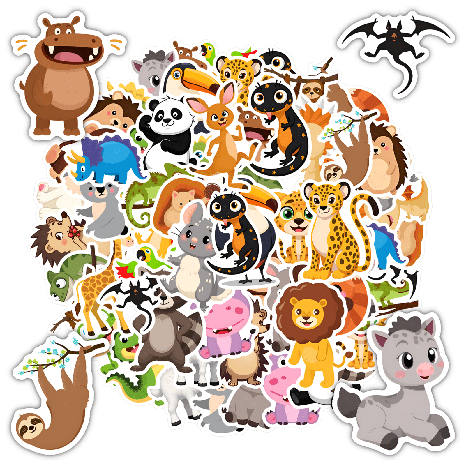 35pcs-50pcs Adorable Stickers Stationery Kids Stickers Animal PVC ...
