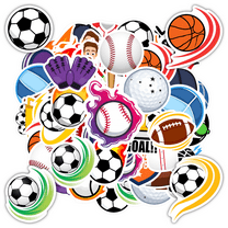 35pcs-50pcs Athletic Stickers Sports Trophy Stickers PVC Kids Stickers for Laptops Suitcase Phone