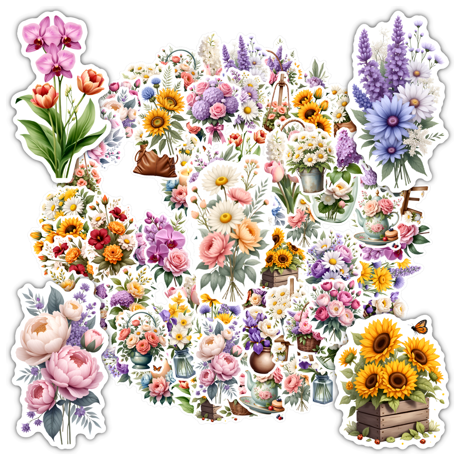 35pcs-50pcs Beautiful Stickers Stationery Stickers Vintage Sticker Pack ...