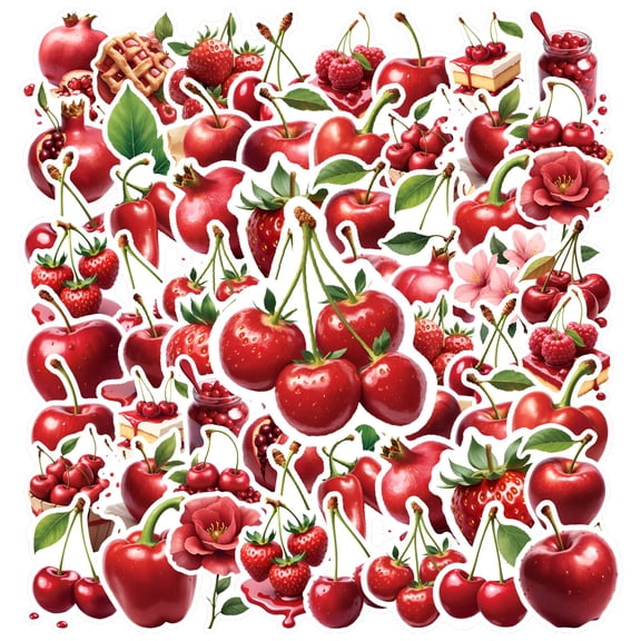 35pcs-50pcs Berry Stickers PVC Graffiti Decals Juicy Stickers Sticker Pack for Luggage Suitcase Laptop