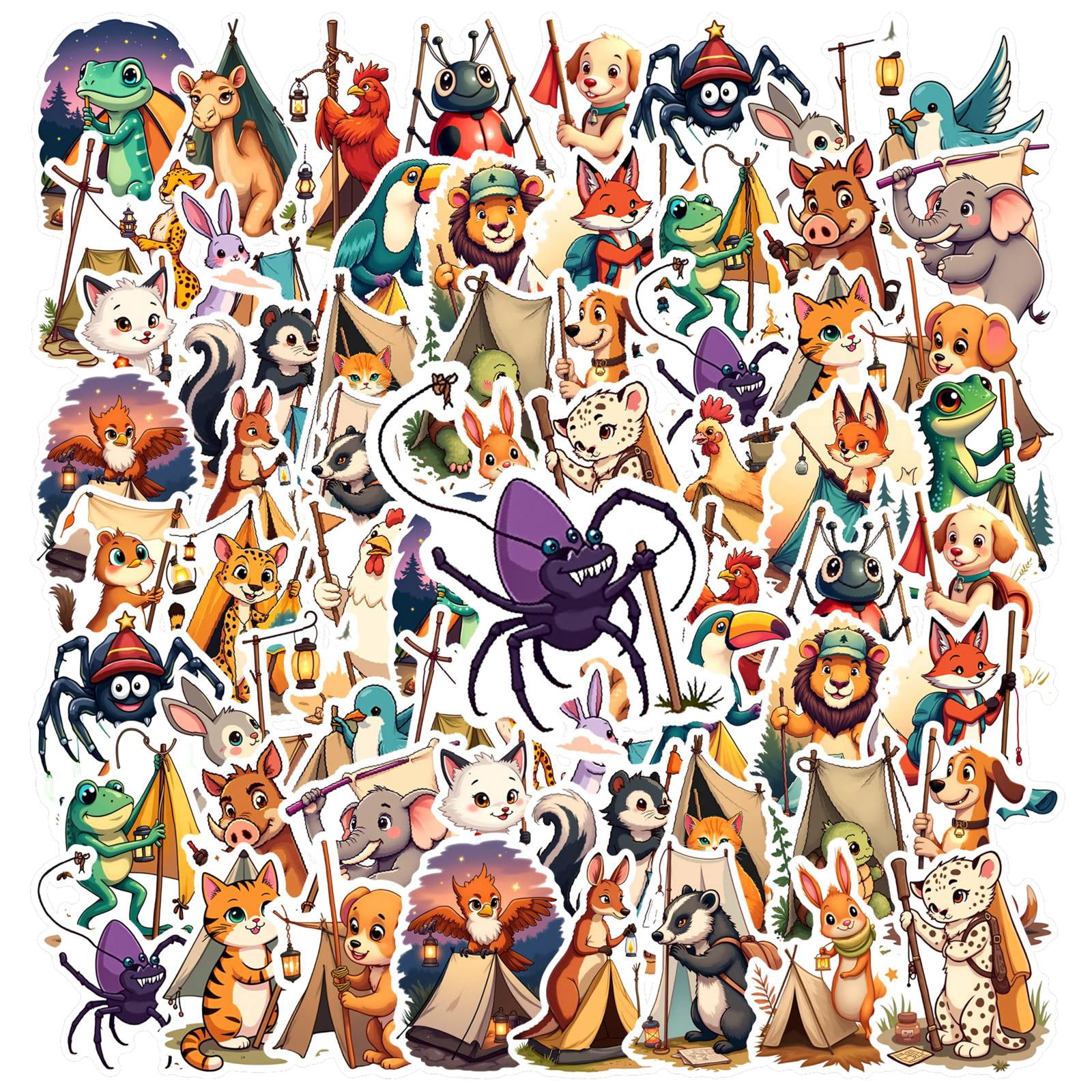 Ffe Sticker 35pcs-50pcs Cartoon Kids Stickers Animal Stationery Waterproof Funny ...