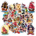 thumbnail image 1 of 35pcs-50pcs Cartoon Pirate Stickers Skull Stickers Funny Stickers Animal Stickers for Notebook Suitcase Guitar, 1 of 9