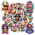 thumbnail image 1 of 35pcs-50pcs Cartoon Pirate Stickers Skull Stickers Funny Stickers Animal Stickers for Notebook Suitcase Guitar, 1 of 9