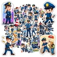 thumbnail image 1 of 35pcs-50pcs Cartoon Police Stickers Motorcycle Patrol Stickers Officer Characters for Laptops Suitcase Fridge, 1 of 8