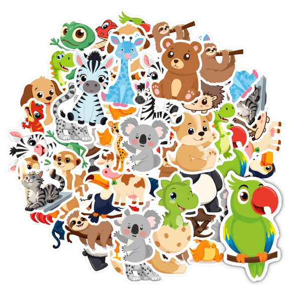 35pcs-50pcs Cartoon Stickers Animal Stickers Cute Panda Stickers Funny Kids Stickers for Luggage Phone Laptop