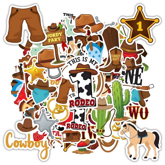 35pcs-50pcs Cartoon Stickers Cowboy Stickers Animal Stickers Funny Decals for Laptops Suitcase Guitars