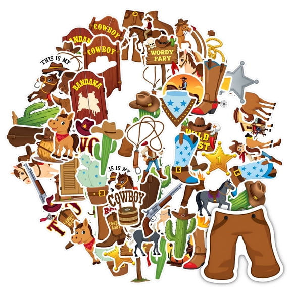 35pcs-50pcs Cartoon Stickers Cowboy Stickers Animal Stickers Funny Decals for Laptops Suitcase Guitars