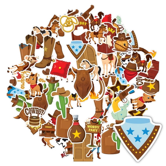 35pcs-50pcs Cartoon Stickers Cowboy Stickers Animal Stickers Funny Decals for Laptops Suitcase Guitars