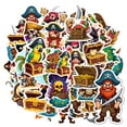 thumbnail image 1 of 35pcs-50pcs Cartoon Stickers Pirate Stickers Skull Stickers Treasure for Luggage Fridge, 1 of 9