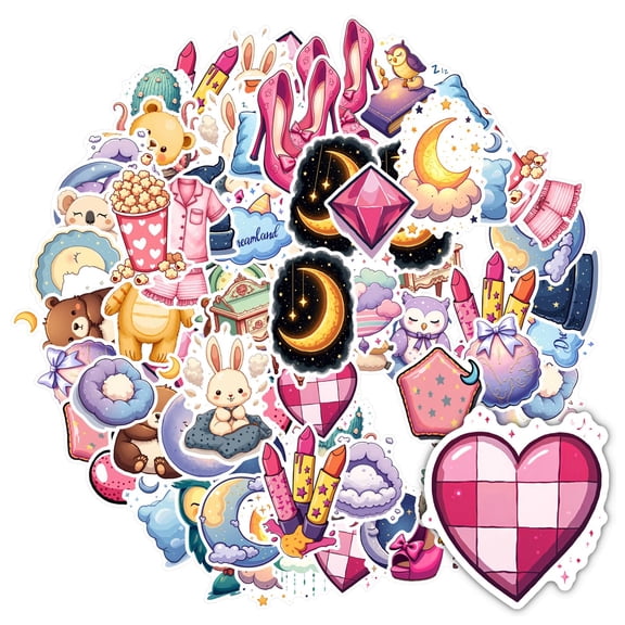 35pcs-50pcs Charming Kids Stickers PVC Sleep Stickers Animal Stationery Stickers DIY Stickers for Suitcase Laptop