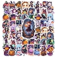 thumbnail image 1 of 35pcs-50pcs Charming Stationery Stickers Funny Witch Stickers Halloween Kids Stickers for Luggage Phone Laptop, 1 of 9