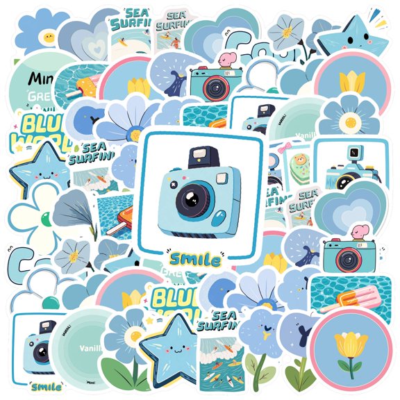 35pcs-50pcs Charming Stickers Sea Surfing Stationery Stickers Cute Kids Stickers for Laptop Suitcase Fridge