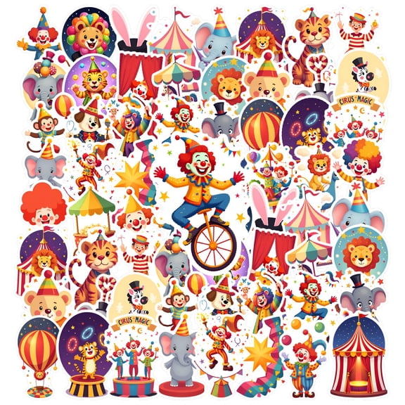 35pcs-50pcs Cheerful Stationery Stickers Funny Kids Stickers Vibrant Animal Stickers for Laptop Suitcase Phone
