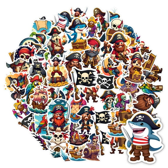35pcs-50pcs Colorful Kids Stickers Pirate Animal Stickers Skull Pack for Luggage Phone Laptop