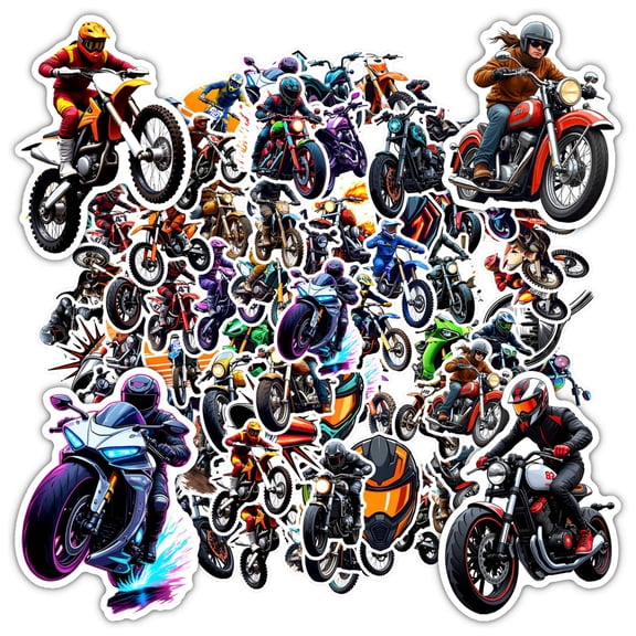 35pcs-50pcs Colorful Motorcycle Stickers Racing Bike Stickers Cool Helmet Decals for Laptops Notebooks Suitcases